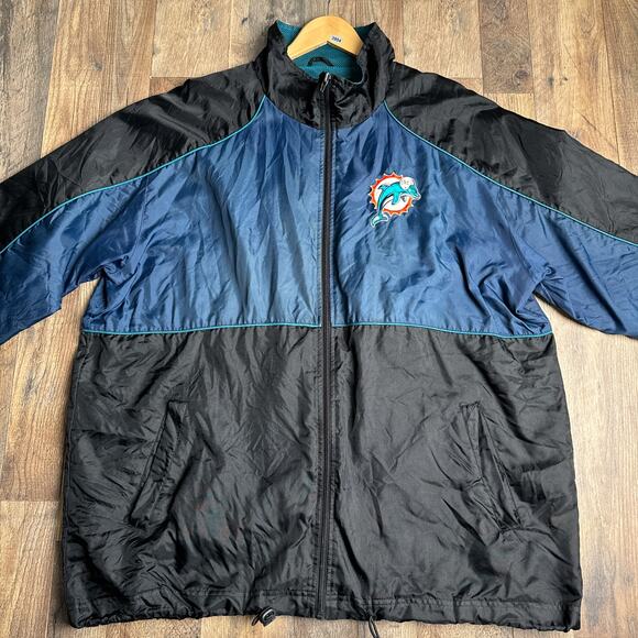 Miami Dolphins Windbreaker Jacket Men's XL Athletic‎ Embroidered Football - Picture 4 of 9